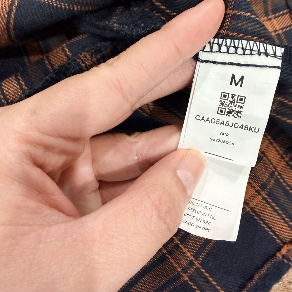 Cupshe Women's Long Sleeve Mini Plaid Black Brown V-neck Dress‎ - Size M - Picture 5 of 11